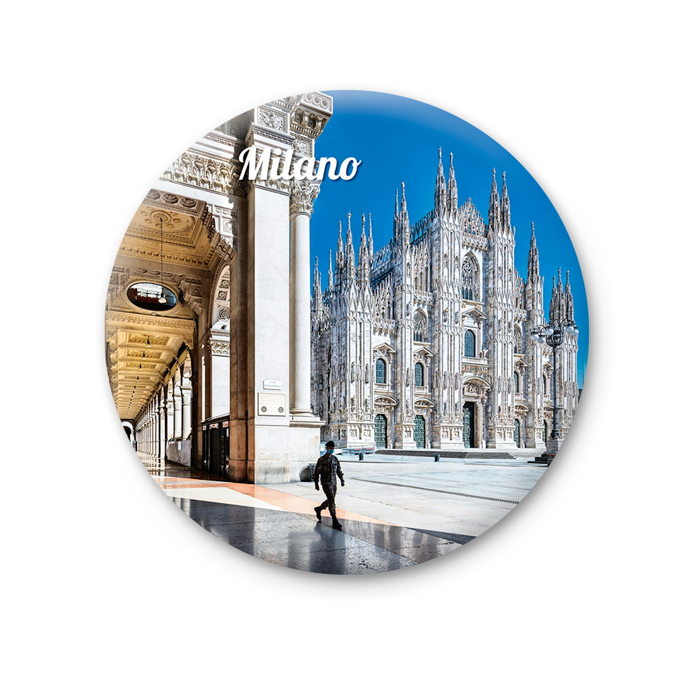 Magnete Fotografico – Lombardia, Milano, Piazza Duomo | Ø 75 mm