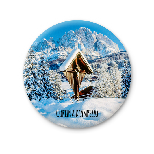 Magnete Fotografico – Veneto, Cadore, Cortina d'Ampezzo, paesaggio | Ø 75 mm