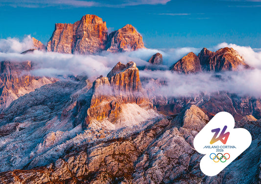 Averau, Pelmo e Lastoi de Formin - Cartolina Giochi Olimpici Invernali Milano Cortina 2026