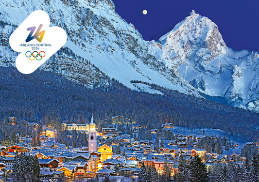 Cortina d'Ampezzo e Monte Antelao - Cartolina Giochi Olimpici Invernali Milano Cortina 2026
