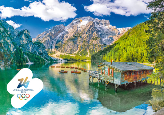 Lago di Braies - Cartolina Giochi Olimpici Invernali Milano Cortina 2026
