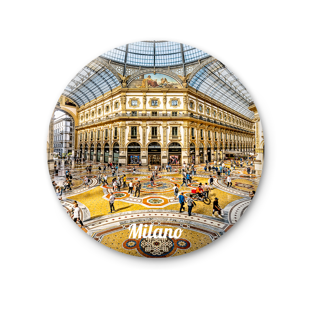 Magnete Fotografico – Lombardia, Milano, Galleria Vittorio Emanuele II | Ø 75 mm