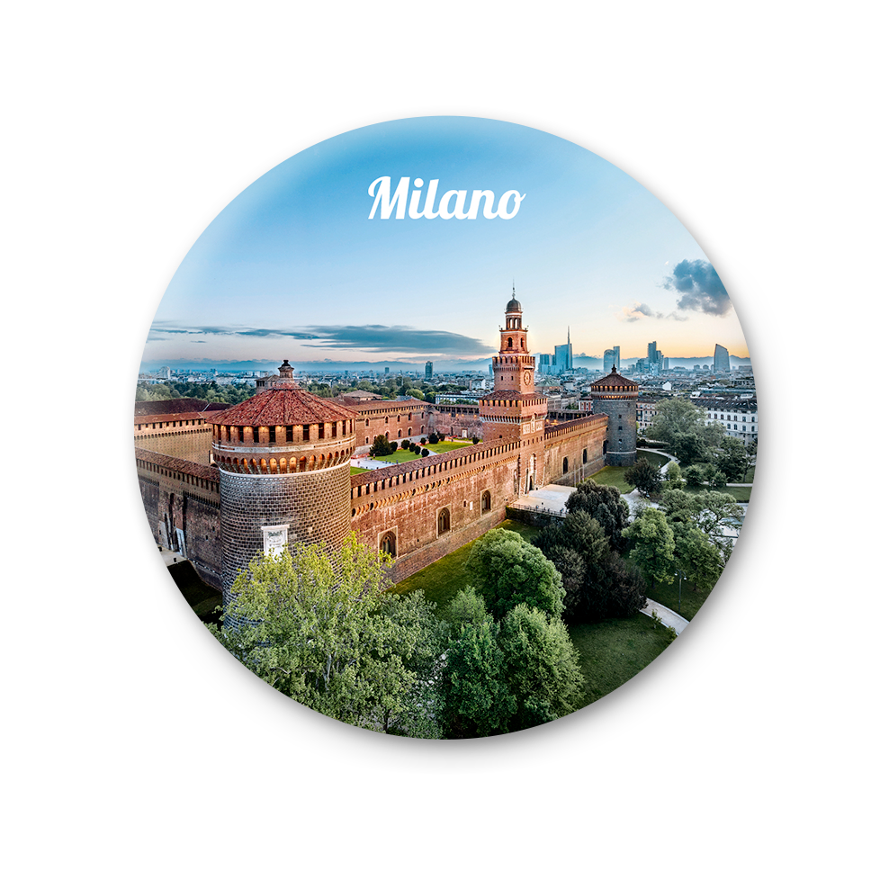 Magnete Fotografico – Lombardia, Milano, Castello Sforzesco | Ø 75 mm