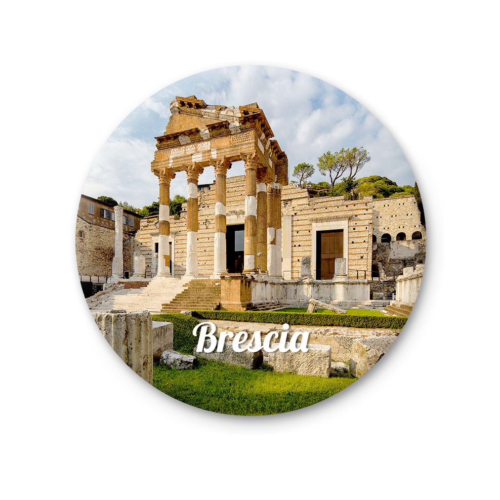 Magnete Fotografico – Lombardia, Brescia, Il Capitolium del Parco Archeologico di Brescia romana. | Ø 75 mm