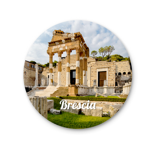 Magnete Fotografico – Lombardia, Brescia, Il Capitolium del Parco Archeologico di Brescia romana. | Ø 75 mm