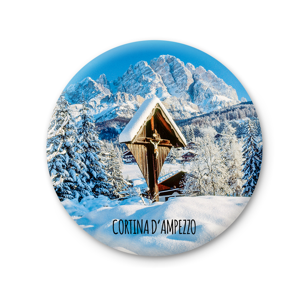 Magnete Fotografico – Veneto, Cadore, Cortina d'Ampezzo, paesaggio | Ø 75 mm