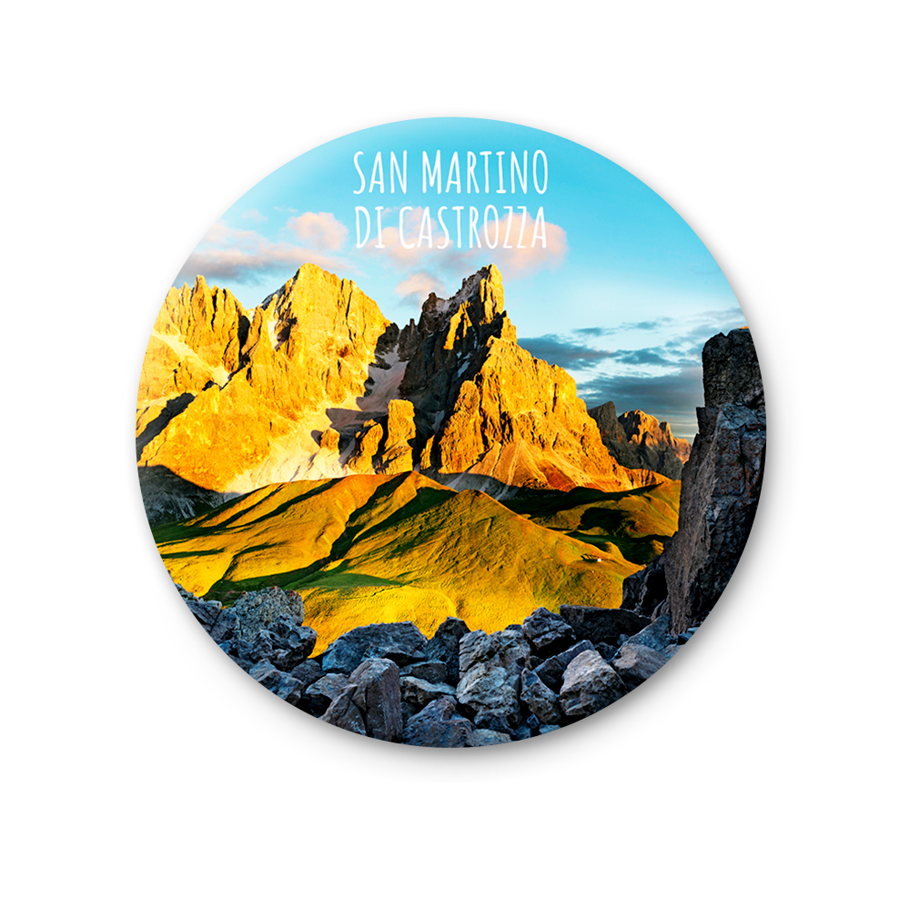 Magnete Fotografico – Trentino-Alto Adige, Pale di San Martino, San Martino di Castrozza | Ø 75 mm