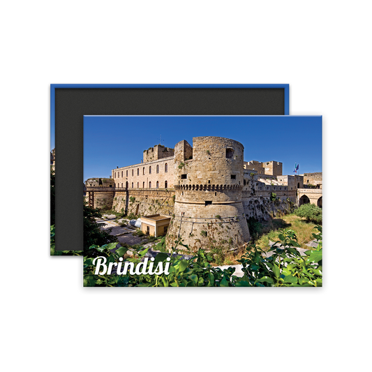 Calamita Rettangolare - Puglia, Brindisi, Il Castello Svevo - Dimensioni 90x65mm