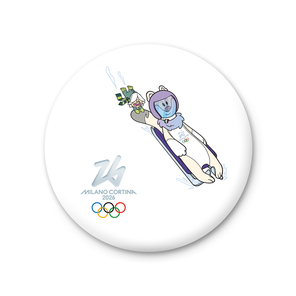 Tina & Flo - Slittino - Magnete Giochi Olimpici Invernali