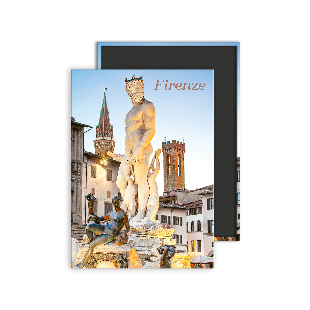 Calamita Rettangolare - Calamita Rettangolare - Toscana, Firenze, Statua di Nettuno in piazza della Signoria - Dimensioni 90x65mm