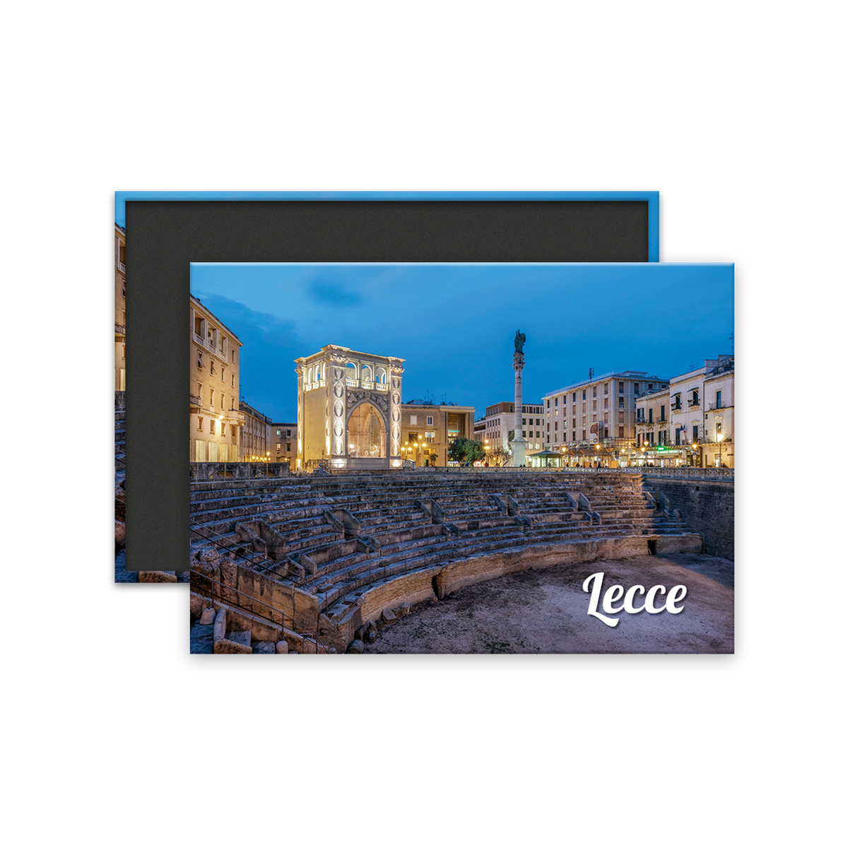 Calamita Rettangolare - Puglia, Lecce, Piazza Sant’Oronzo - Dimensioni 90x65mm
