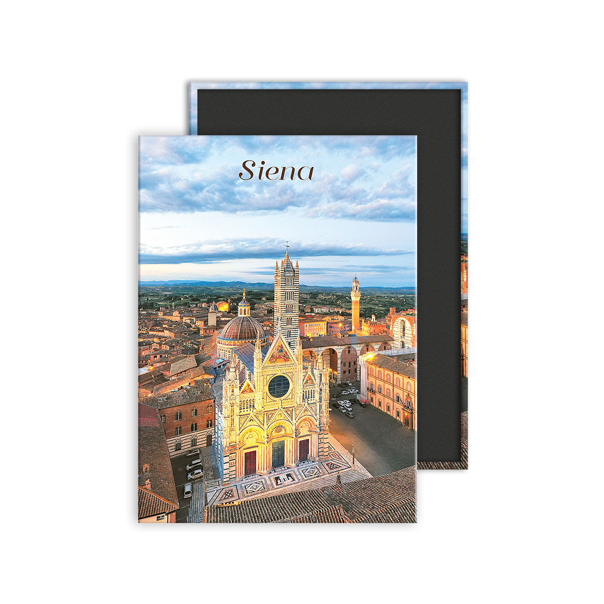 Calamita Rettangolare - Calamita Rettangolare - Toscana, Piazza del Campo, Il Duomo di Siena - Dimensioni 90x65mm