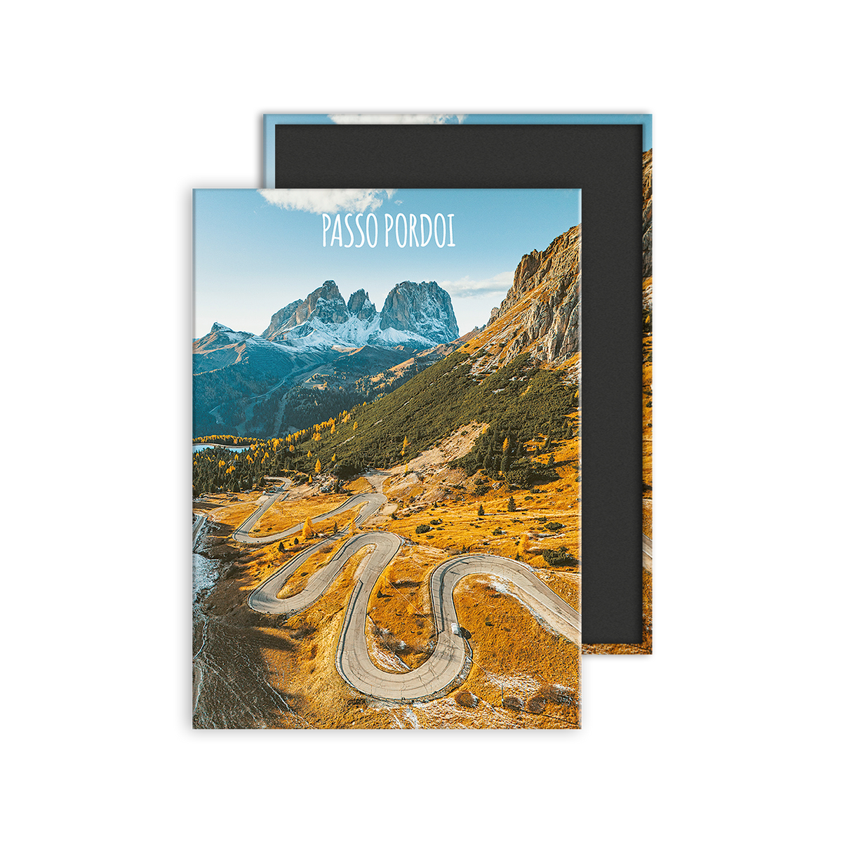 Calamita Rettangolare - Trentino Alto Adige, Passo Pordoi - Dimensioni 90x65mm