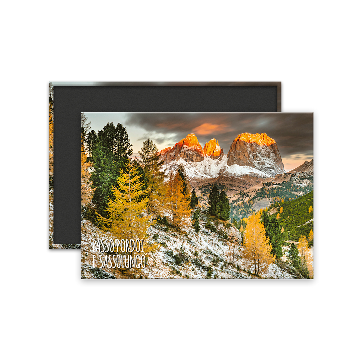 Calamita Rettangolare - Trentino Alto Adige, Passo Pordoi e Sassolungo - Dimensioni 90x65mm