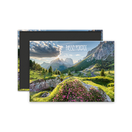 Calamita Rettangolare - Trentino, Passo Pordoi - Dimensioni 90x65mm