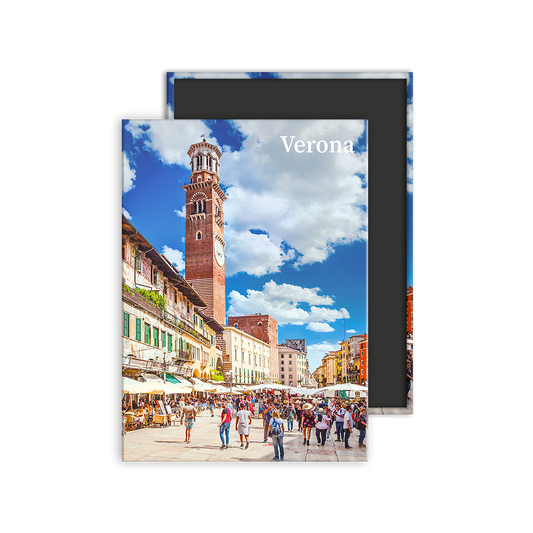 Calamita Rettangolare - Veneto, Verona, Piazza delle Erbe - Dimensioni 90x65mm