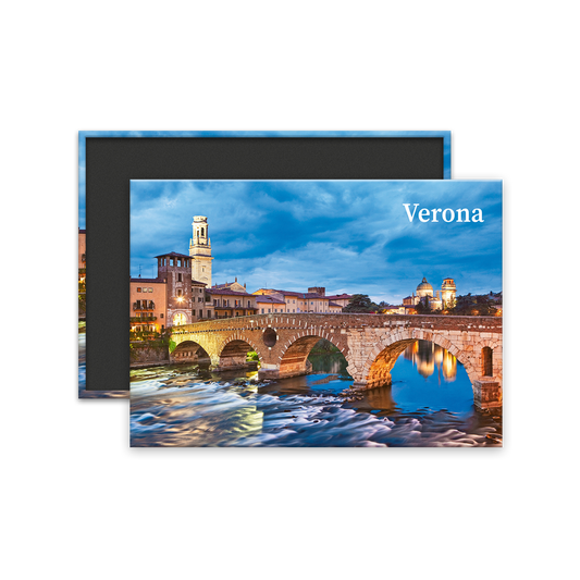 Calamita Rettangolare - Veneto, Verona, Ponte di Pietra - Dimensioni 90x65mm